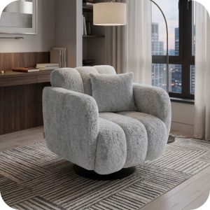 SILLÓN OCASIONAL GIRATORIO CLOUD GRIS CLARO