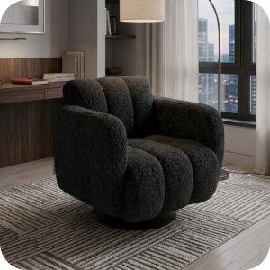 SILLÓN OCASIONAL GIRATORIO CLOUD NEGRO