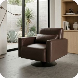 Sillón Ocasional Giratorio JOHN VINIL café