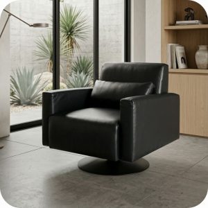 Sillón Ocasional Giratorio JOHN VINIL negro