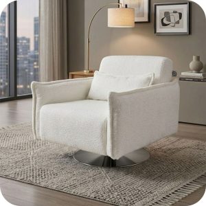 Sillón ocasional giratorio ANTOM blanco