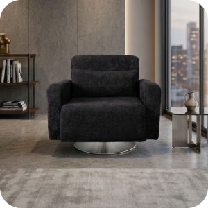 Sillón ocasional giratorio JOHN negro
