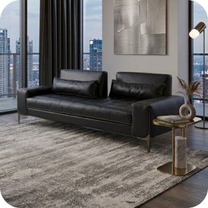 Sofá GIBRA VINIL con respaldos ajustables independientes negro