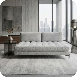 Sofá GIBRA gris claro sofá cama matrimonial