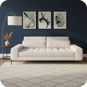 Sofá Gibra con brazos blanco