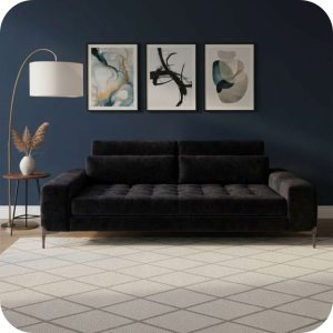 Sofá Gibra con brazos negro