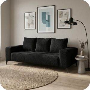 Sofá SOFIA negro 3 plazas