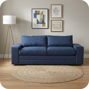 Sofá cama LEONOR queen azul demin