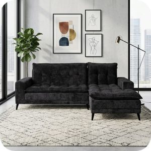 Sofá cama esquinera JENNIFER d Negro